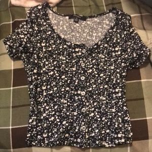 Black Flower Top